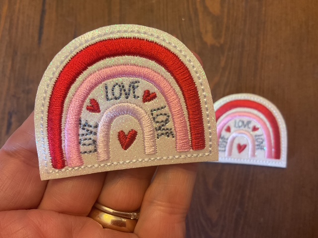 Love, Love, Love Rainbow Valentine Bopper Topper