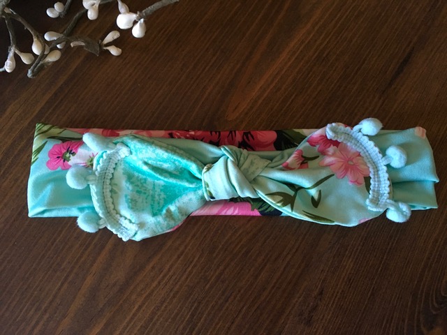 Aqua Floral Knot Headband