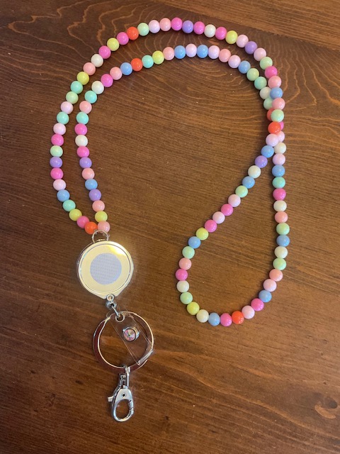 Lanyard Bopper Beaded Pastel
